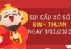 Soi cầu kết quả xổ số Bình Thuận ngày 3/11/2022 thứ 5 hôm nay