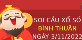 Soi cầu kết quả xổ số Bình Thuận ngày 3/11/2022 thứ 5 hôm nay