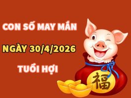 Con số may mắn hôm nay 30/4/2026 thứ 5 tuổi Hợi