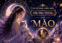 Con số may mắn hôm nay 08/06/2026 thứ 2 tuổi Mão