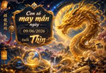Con số may mắn hôm nay 09/06/2026 thứ 3 tuổi Thìn