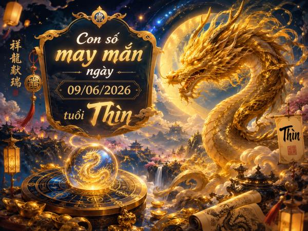 Con số may mắn hôm nay 09/06/2026 thứ 3 tuổi Thìn