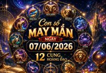 Con số may mắn hôm nay 07/06/2026 chủ nhật của 12 cung hoàng đạo
