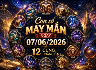 Con số may mắn hôm nay 07/06/2026 chủ nhật của 12 cung hoàng đạo